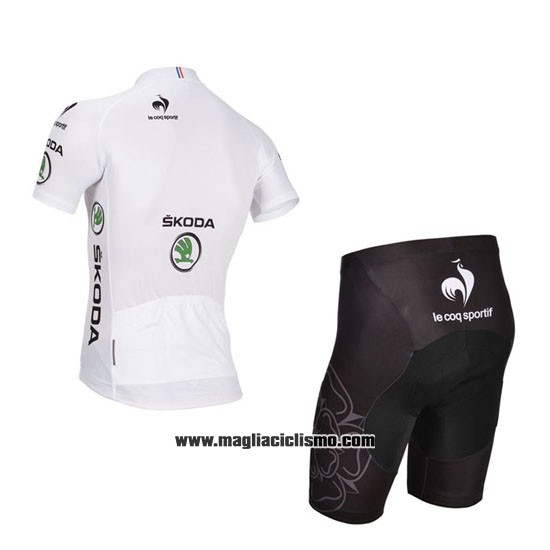 2014 Abbigliamento Ciclismo Tour de France Bianco Manica Corta e Salopette
